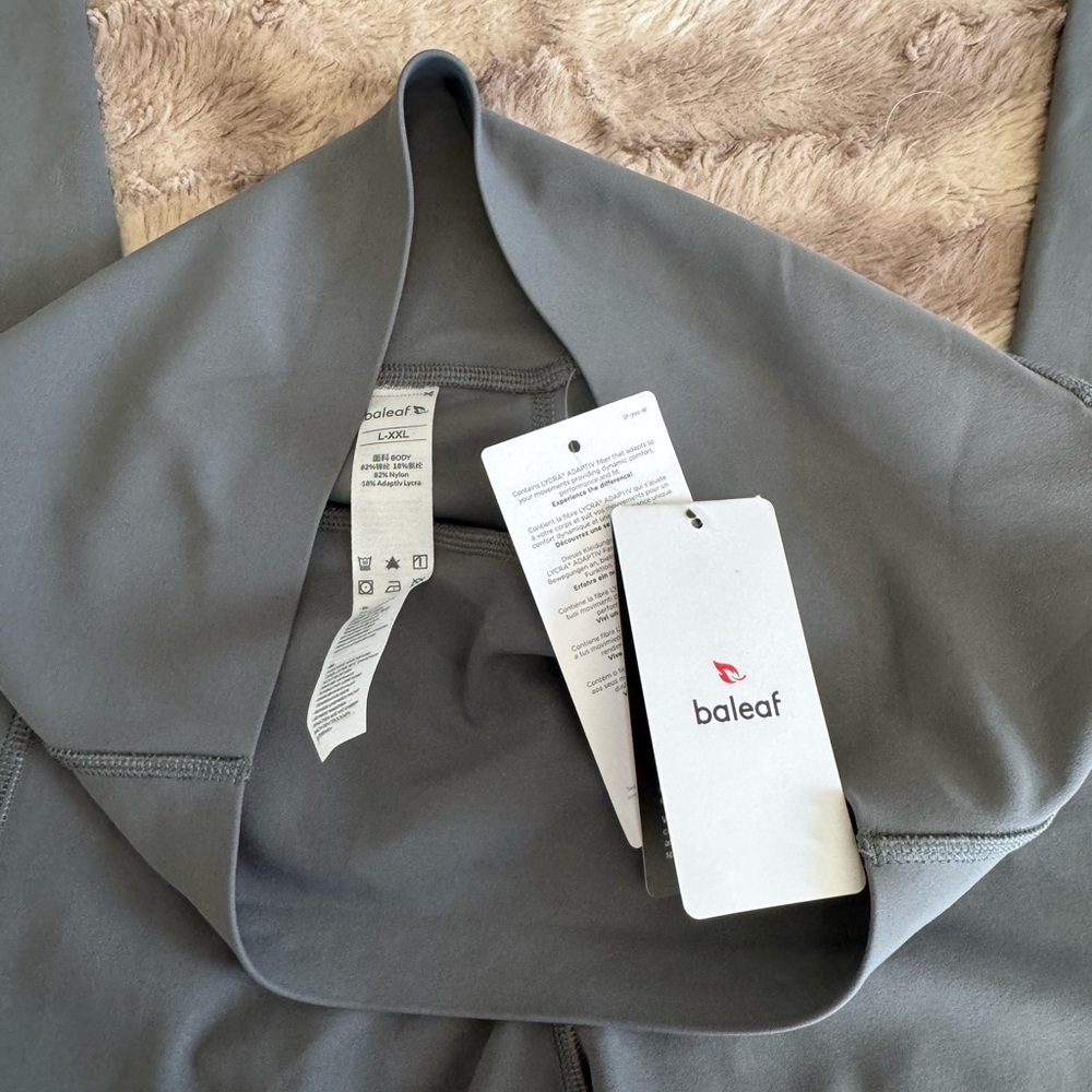 Baleaf Charcoal Gray High-Rise Leggings L-XXL 🧘🩶 - Picture 3 of 9